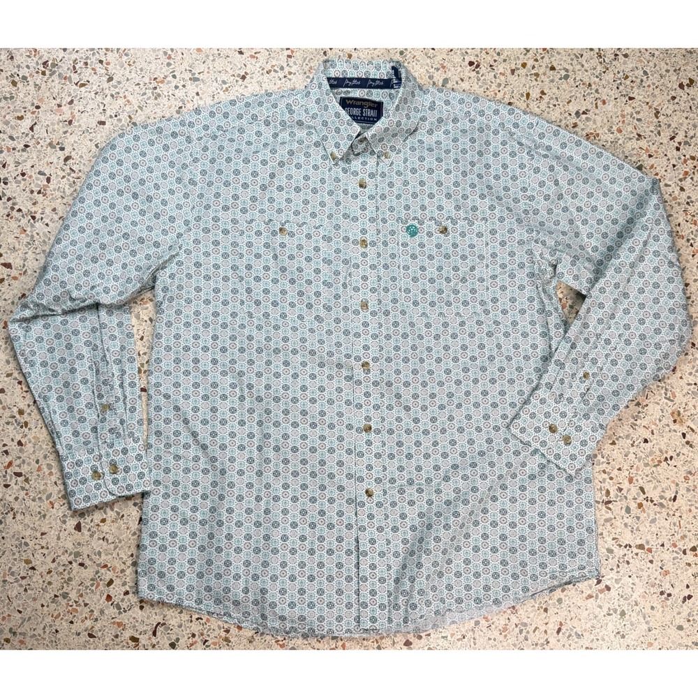 Wrangler Goerge Strait Collection Men's Button Down Long Sleeve Shirt Size Large